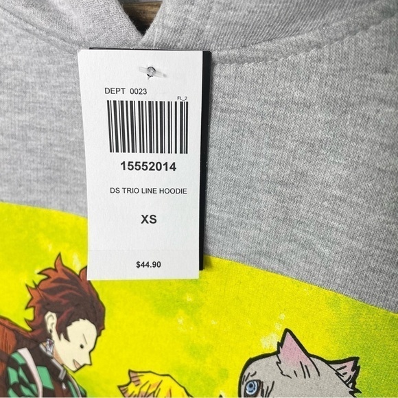 Hot Topic Demon Slayer Kimetsu No Yaiba Trio Hoodie Gray NWT - Picture 8 of 12